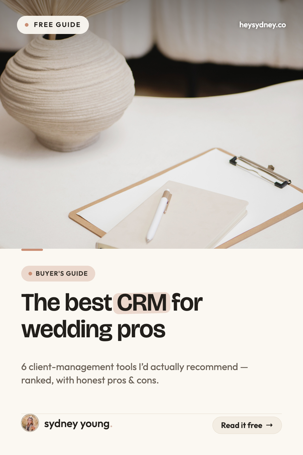 Pinterest pin, The best CRM for wedding & event pros
